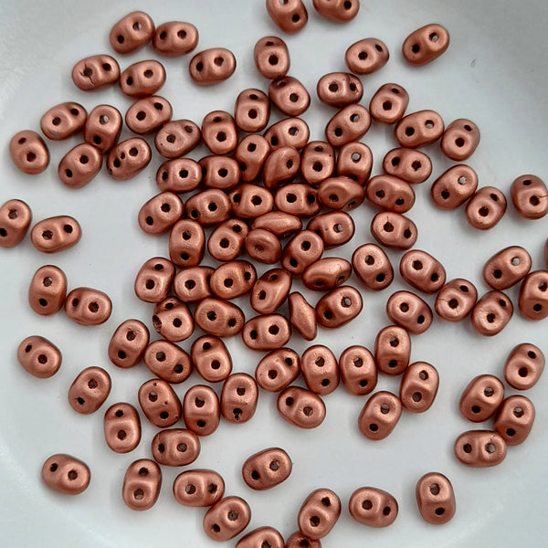 Czech Superduo Beads Crystal Bronze Copper 7.5gm Bag