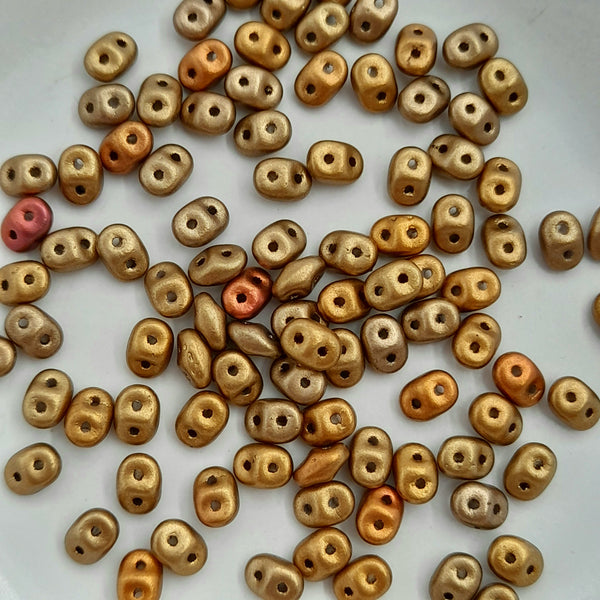Czech Superduo Beads Crystal Golden Rainbow 7.5gm Bag