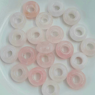 Rose Quartz 12x6mm Rondelle With Large Hole