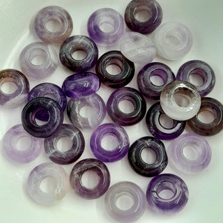 Amethyst 12x6mm Rondelle With Large Hole