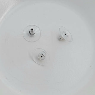 Silver Earring Stud Backing With Acrylic Surround