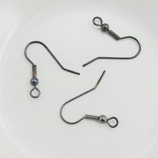 Findings - Earring Hook Gunmetal Black
