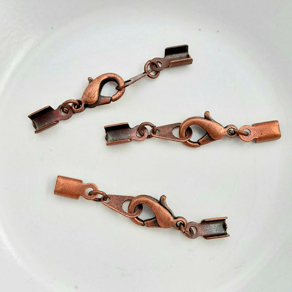 Findings - Combination Lobster Claw Clasp Antique Copper