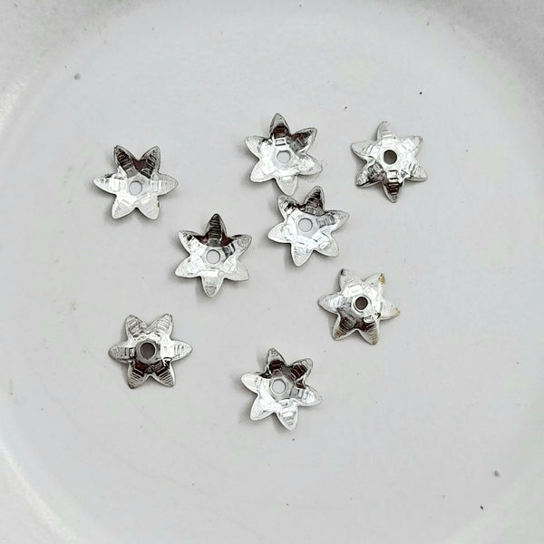 Findings - Bead Cap Star Shape Silver 9mm