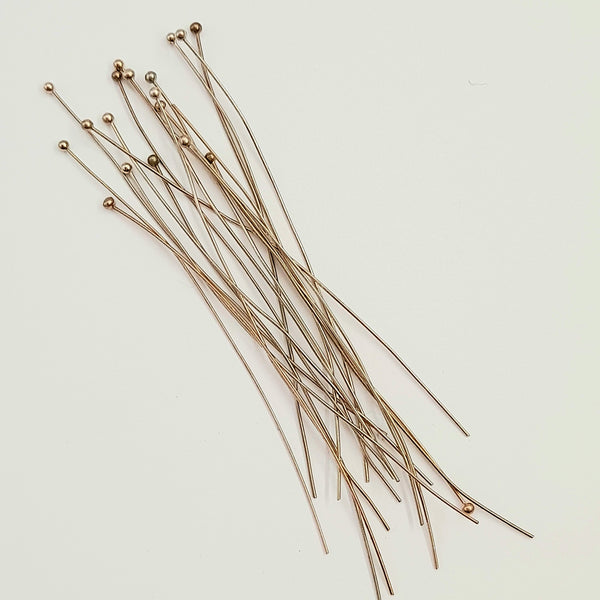 Findings - 75mm Wire Ball Head Pin Champagne Gold