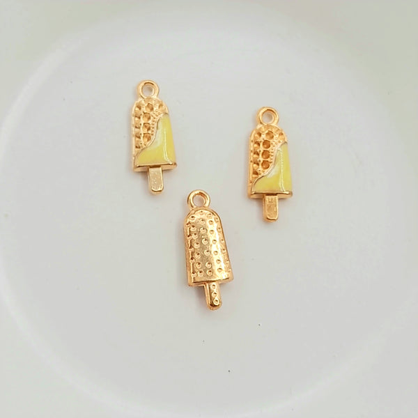 Charm - Enamel Ice Block - Gold & Yellow