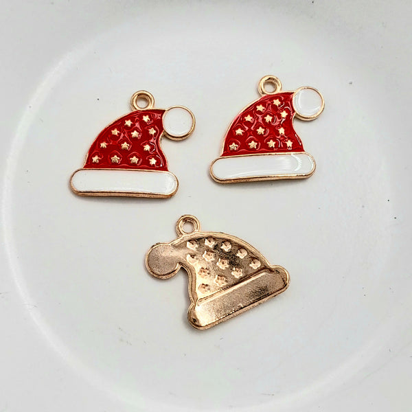 Charm - Enamel Santa Hat