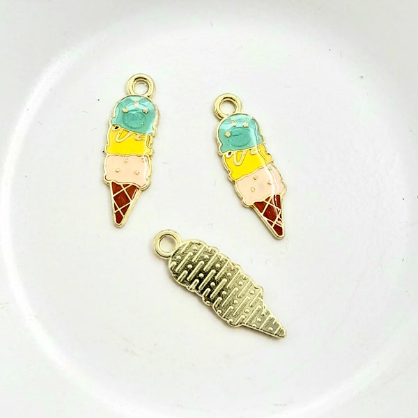 Charm - Enamel Ice Cream - Pink, Green, & Yellow