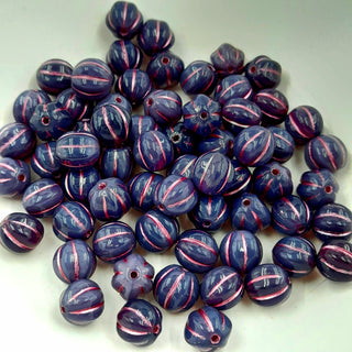 Czech Glass 8mm Melon Violet With Metallic Pink Wash