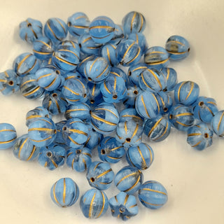 Czech glass melon medium-large light blue