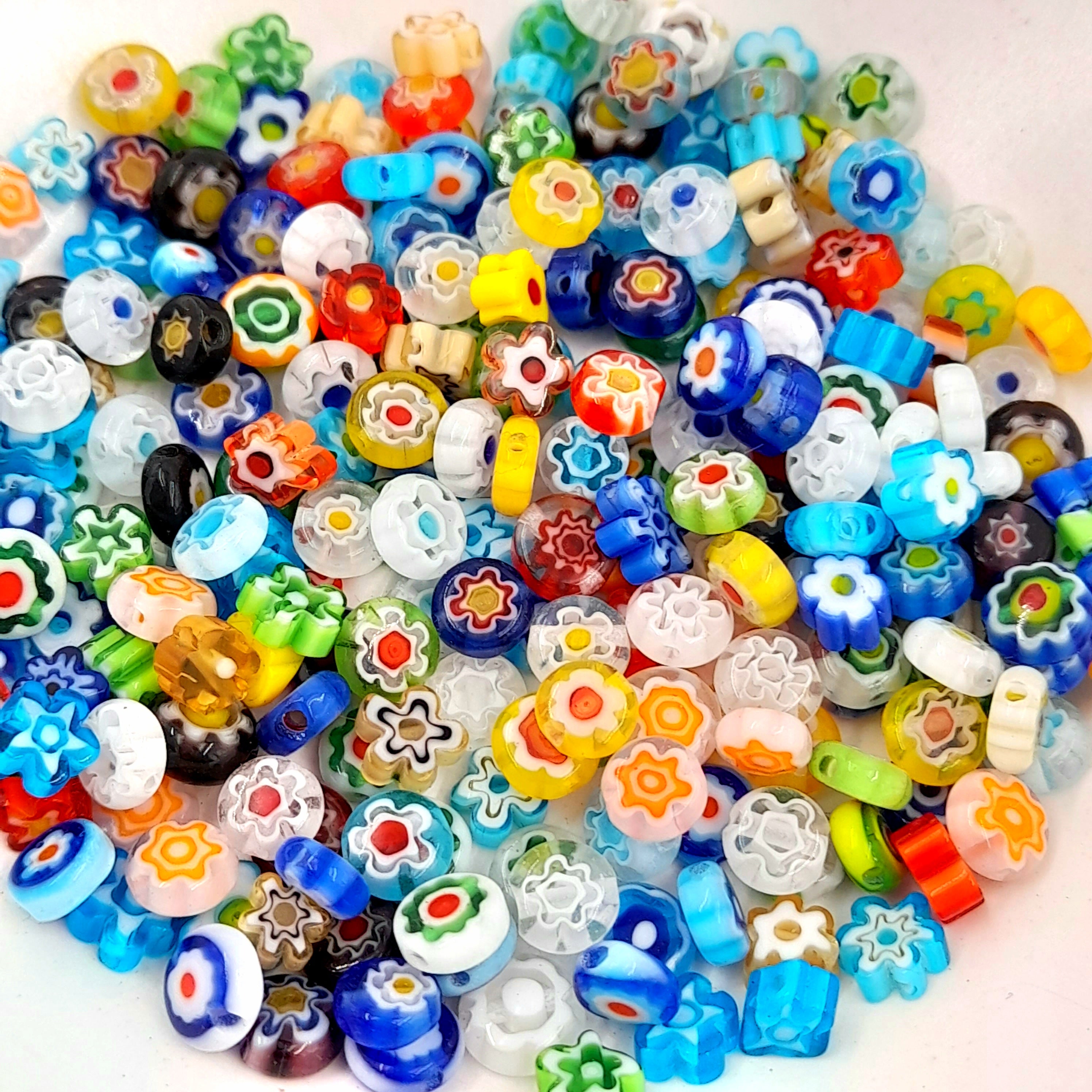 値引き　GLASS BEADS　4種類 5mm Millefiori Glass Beads Mixed Shapes & Colours | Beadazzle NZ