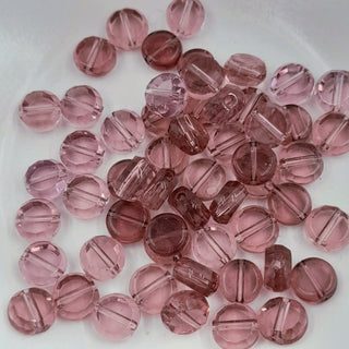 Bead - 4x8mm Glass Flat Round Amethyst