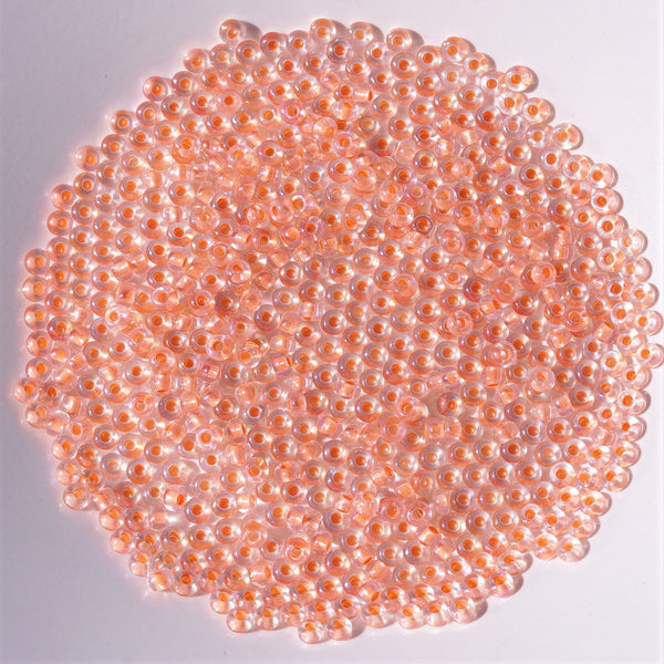 Japanese Seed Beads Size 8 Peach Ceylon AB 7.5gm Bag