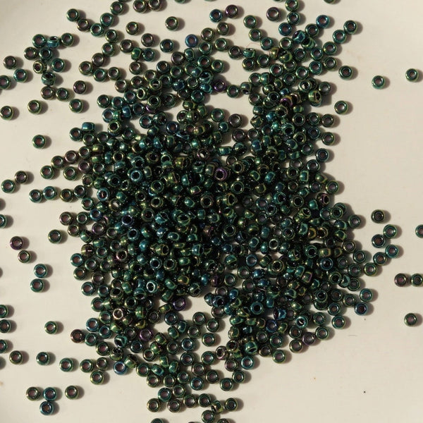 Miyuki Seed Beads Size 15 Metallic Teal Iris 3gm Bag