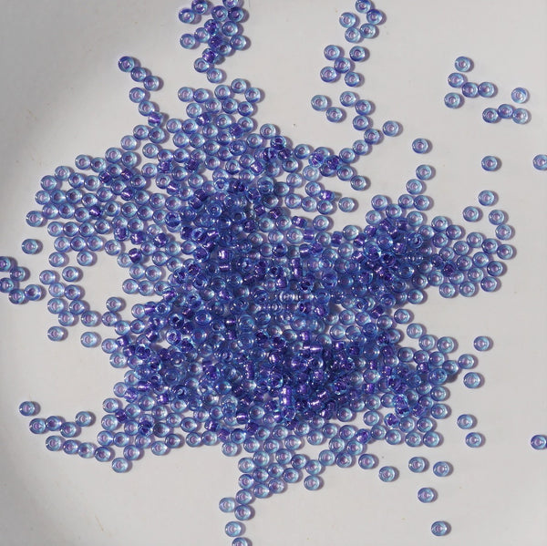 Miyuki Seed Beads Size 15 Sparkly Purple Lined Aqua 3gm Bag