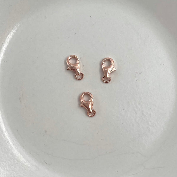 Findings - Sterling Silver With Heavy Rose Gold Plate Lobster Claw Clasp