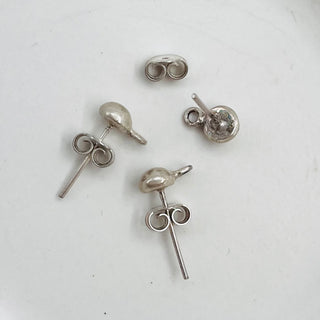 Sterling Silver Earring Stud With Butterfly