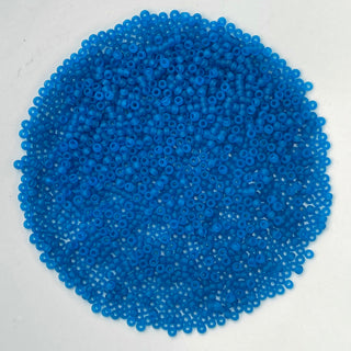 Miyuki Seed Beads Size 11 Matte Transparent Capri Blue 7.5gm Bag