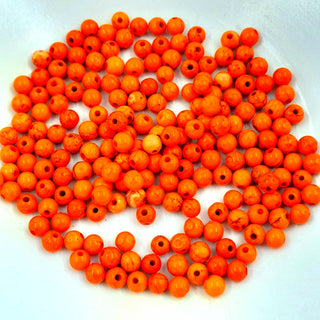 4mm Howlite Bead Dyed Orange