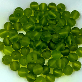 Glass Round Frosted 8mm Green