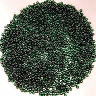 Japanese Seed Bead Size 11 Transparent Dark Green 7.5gm Bag
