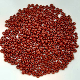 Japanese Seed Beads Size 8 Opaque Medium Red Brown 7.5gm Bag