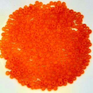 Miyuki Seed Beads Size 8 Matte Transparent Neon Orange 7.5gm Bag