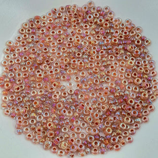 Miyuki Seed Beads Size 8 Dark Peach Lined Crystal AB 7.5gm Bag
