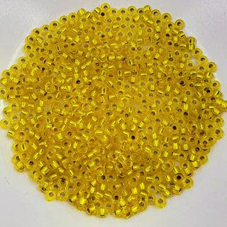 Miyuki Seed Beads Size 8 Silver Lined Yellow 7.5gm Bag