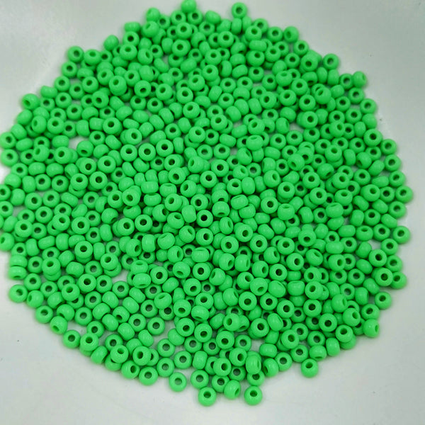 Japanese Seed Beads Size 8 Opaque Light Green 7.5gm Bag