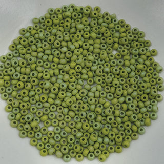 Japanese Seed Beads Size 8 Matte Opaque Olive AB 7.5gm Bag