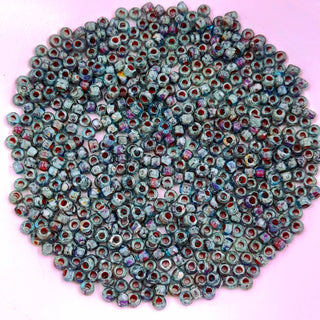 Miyuki Seed Beads Size 8 Picasso Transparent Olivine 7.5gm Bag