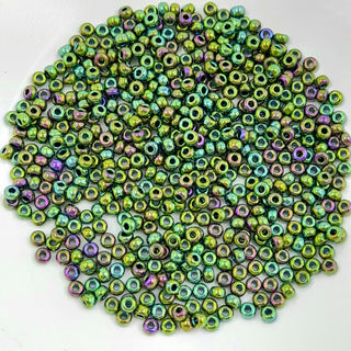 Miyuki Seed Beads Size 8 Metallic Green Iris 7.5gm Bag