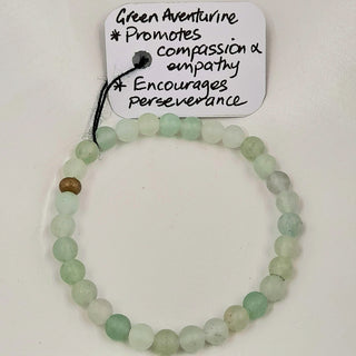 Gemstone Bracelet - Matte Green Aventurine 6mm Beads
