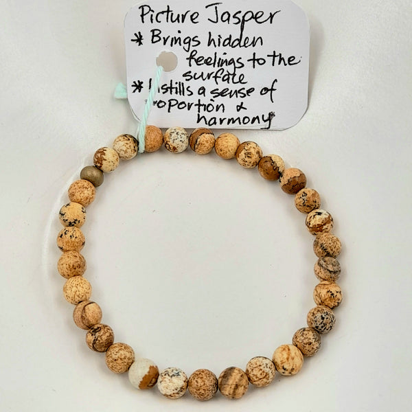 Gemstone Bracelet - Picture Jasper 6mm Beads