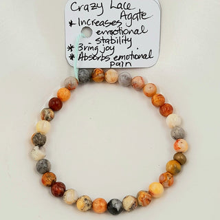 Gemstone Bracelet - Crazy Lace Agate 6mm Beads