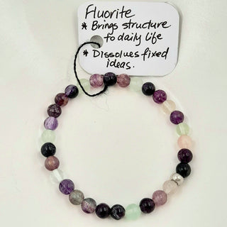 Gemstone Bracelet - Fluorite 6mm Beads
