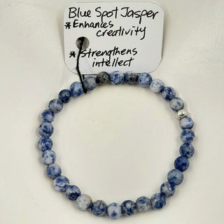 Gemstone Bracelet - Blue Spot Jasper 6mm Beads