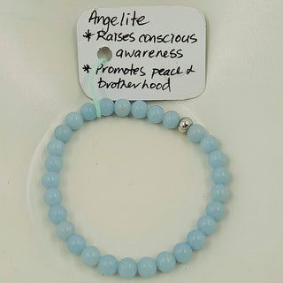 Gemstone Bracelet - Angelite 6mm Beads