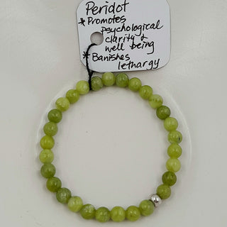 Gemstone Bracelet - Peridot 6mm Beads