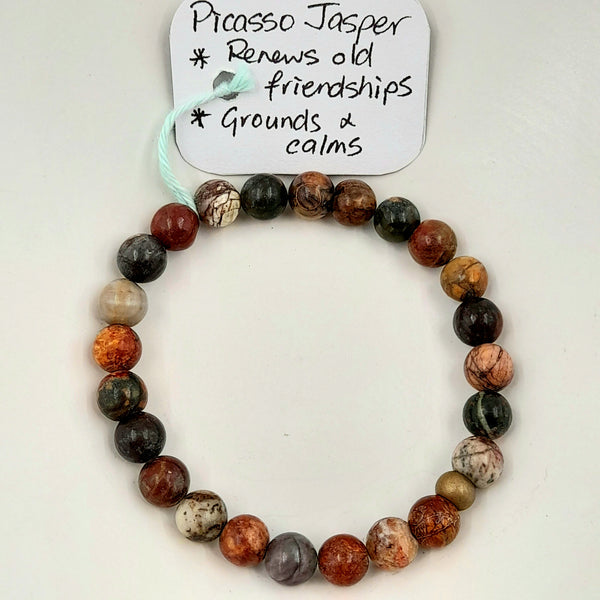 Gemstone Bracelet - Picasso Jasper 8mm Beads
