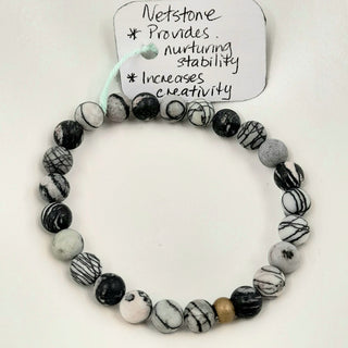 Gemstone Bracelet - Netstone 8mm Beads