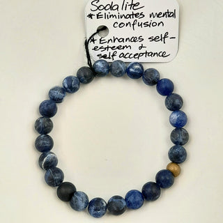Gemstone Bracelet - Matte Sodalite 8mm Beads