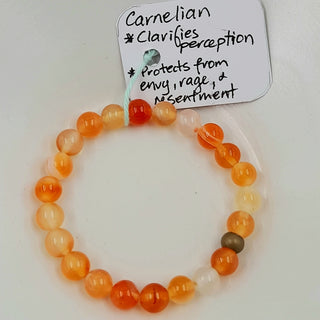 Gemstone Bracelet - Carnelian 8mm Beads