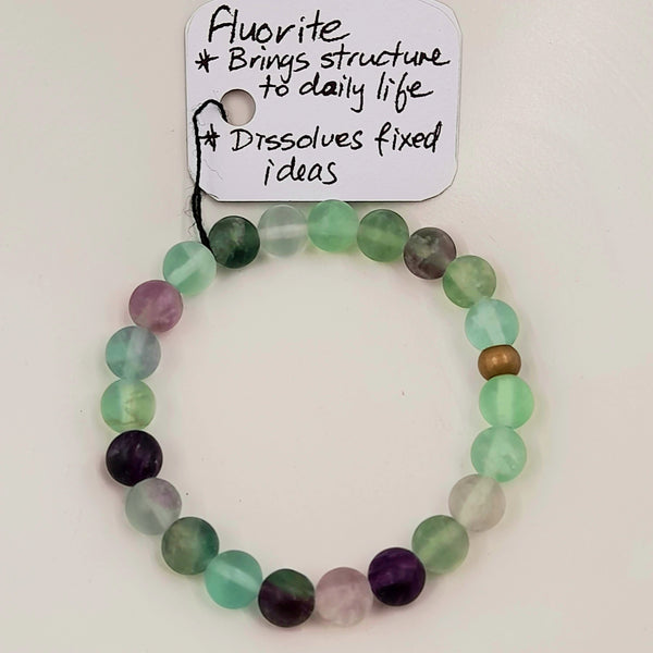 Gemstone Bracelet - Matte Fluorite 8mm Beads