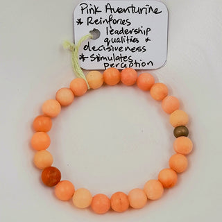 Gemstone Bracelet - Pink Aventurine 8mm Beads