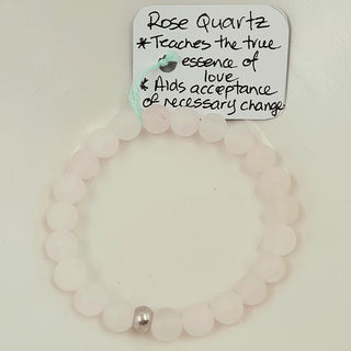 Gemstone Bracelet - Matte Rose Quartz 8mm Beads