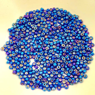 Miyuki Seed Beads Size 8 Silver Lined Cobalt AB 7.5gm Bag