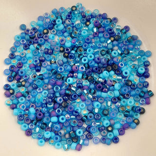 Miyuki Seed Beads Size 8 Blue Tones Mix 7.5gm Bag