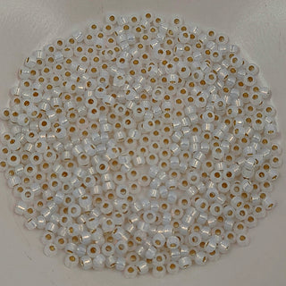 Miyuki Seed Beads Size 8 Gilt Lined White Opal 7.5gm Bag